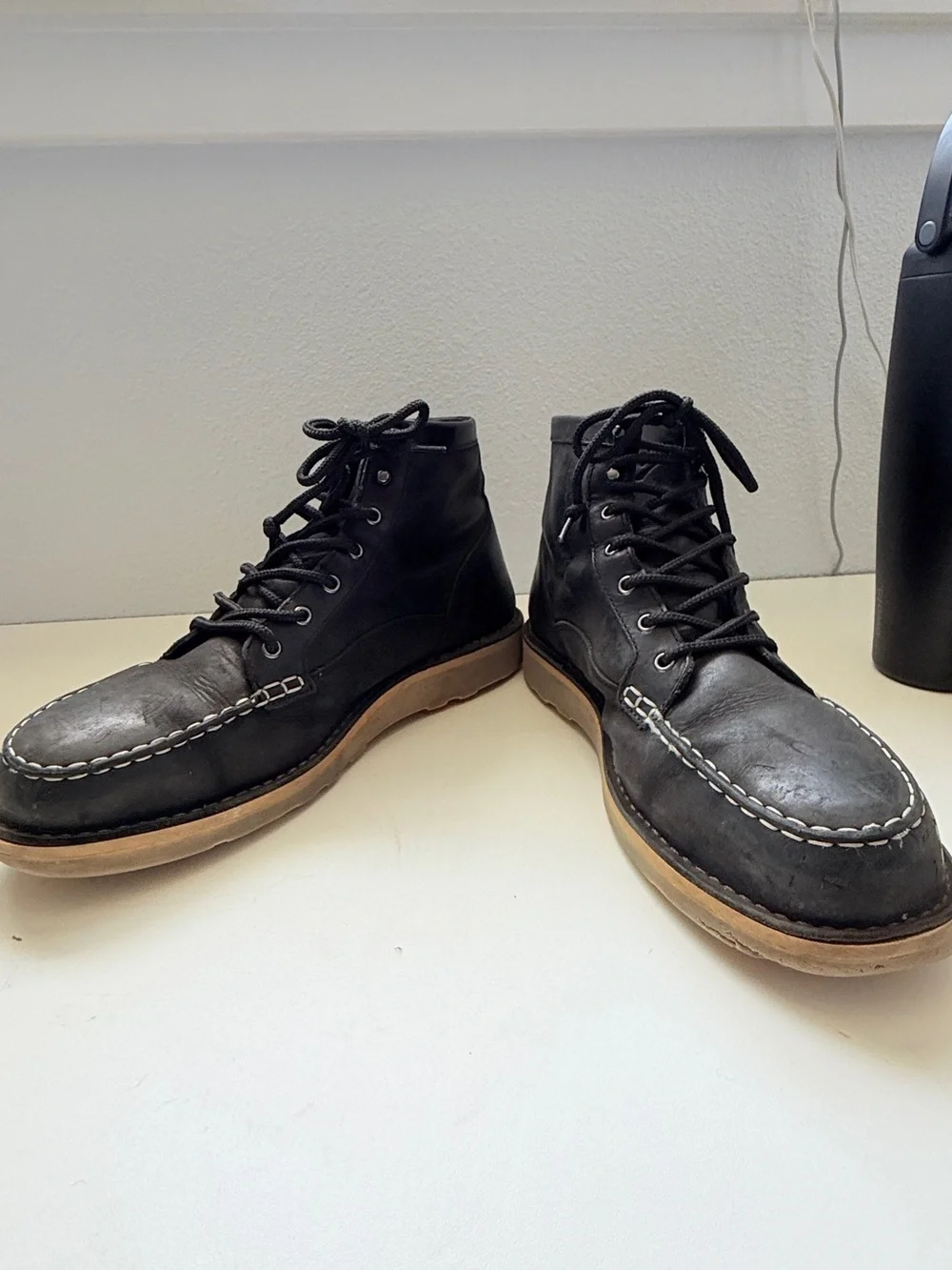 Danner Bull Run Steel Toe Moc Toe Boots USA Black Leather mens Size 14